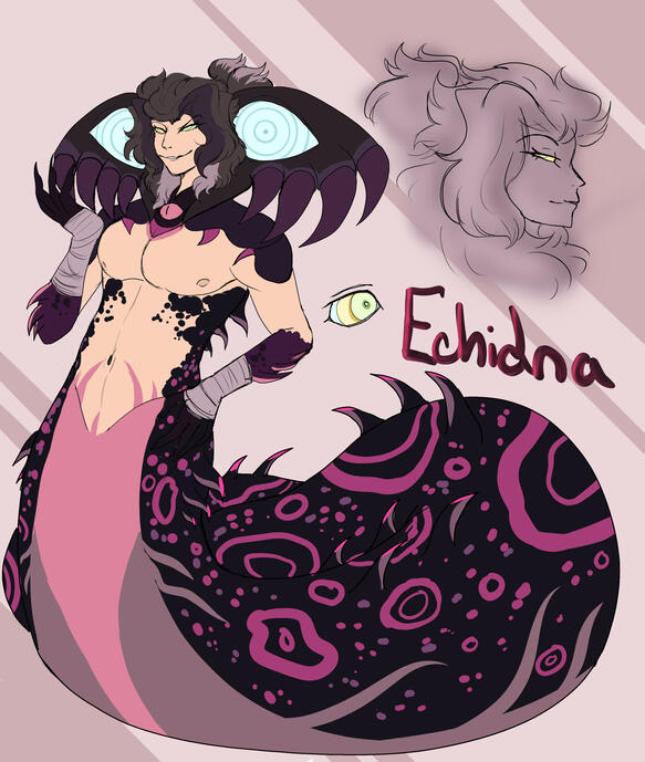 🫧Echidna is a power hungry monster of a naga. A creature with a god complex. He cares little for those he uses as pawns. Those who are caught by his power, will die under it.