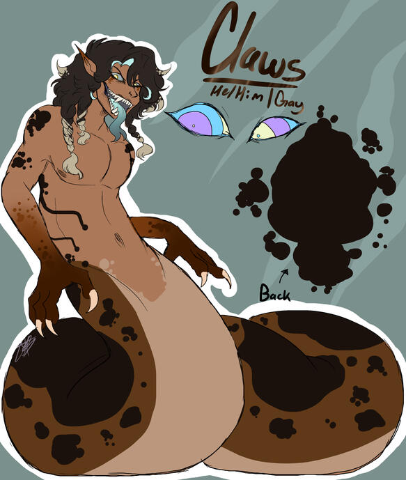 🫧Aggressive and somewhat obnoxious naga, his strength is unmatched. Claws can be a bit much for many but his hypnosis is strong. Careful to not get him too worked up.